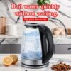 1 glass electric kettle, 1000W, easy-to-clean electric kettle, anti-dry burning, stainless steel filter, transparent visible kettle body, automatic power-off water heater, for coffee and tea utensils - black